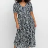 Maxikleid mit Grafikprint und Volantsaum<sheego by Joe Browns Online