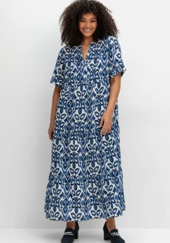 Maxikleid mit Ornamentdruck und Stufenrock<sheego Discount