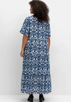 Maxikleid mit Ornamentdruck und Stufenrock<sheego Discount