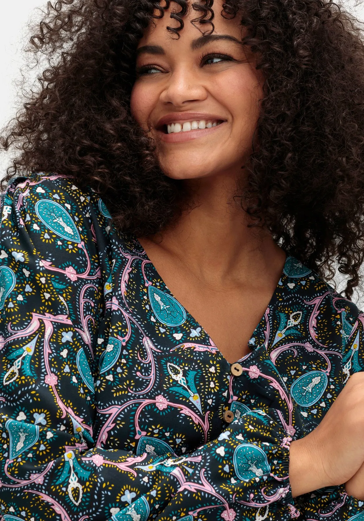 Maxikleid mit Paisleyprint und Taillen-Smokbund<sheego by Joe Browns Fashion
