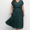 Maxikleid mit Smokbund und Volant am Saum<sheego New