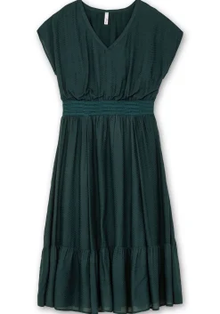 Maxikleid mit Smokbund und Volant am Saum<sheego New