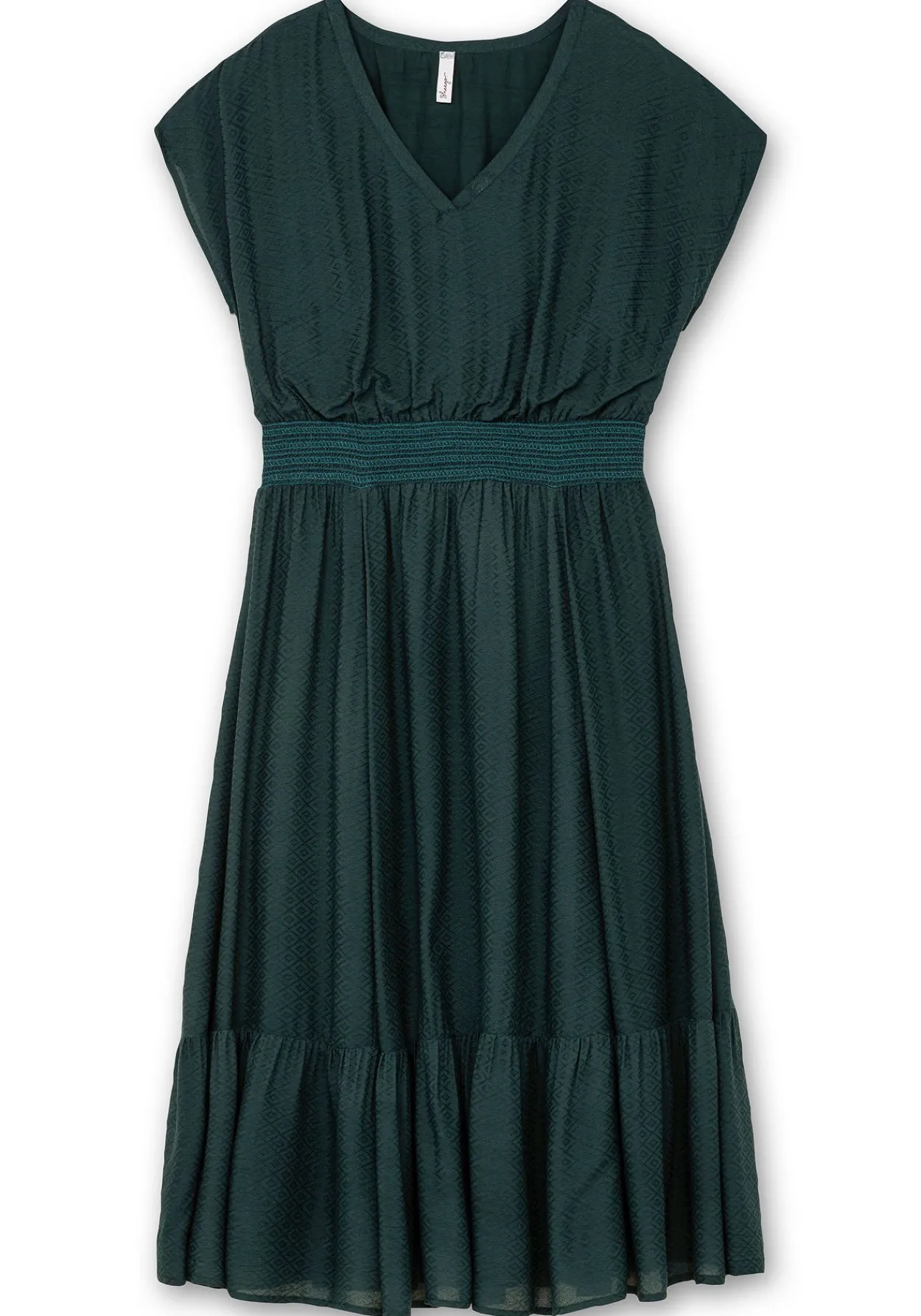 Maxikleid mit Smokbund und Volant am Saum<sheego New