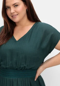 Maxikleid mit Smokbund und Volant am Saum<sheego New