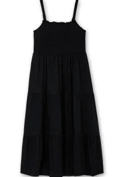 Maxikleid mit Smok-Oberteil und Volantrock<sheego Online