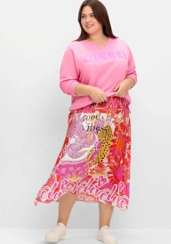 Maxirock im Mustermix, aus Viskose-Satin<sheego loves miss goodlife Discount