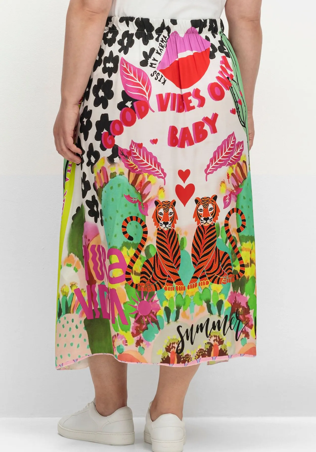 Maxirock aus Viskose-Satin, im Multicolor-Muster<sheego loves miss goodlife Discount