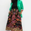 Maxirock mit floralem Print, aus Viskose-Satin<sheego loves miss goodlife Clearance