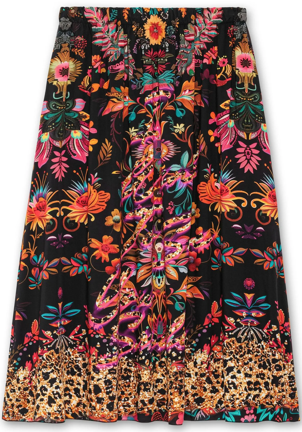 Maxirock mit floralem Print, aus Viskose-Satin<sheego loves miss goodlife Clearance