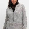 Melierte Strickjacke mit Polokragen<sheego Clearance
