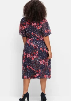 Meshkleid mit Blumendruck und Gummizugbund<sheego by Joe Browns Fashion