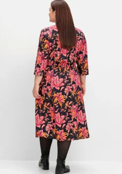 Midikleid aus Crêpe, mit Blumendruck<sheego Clearance