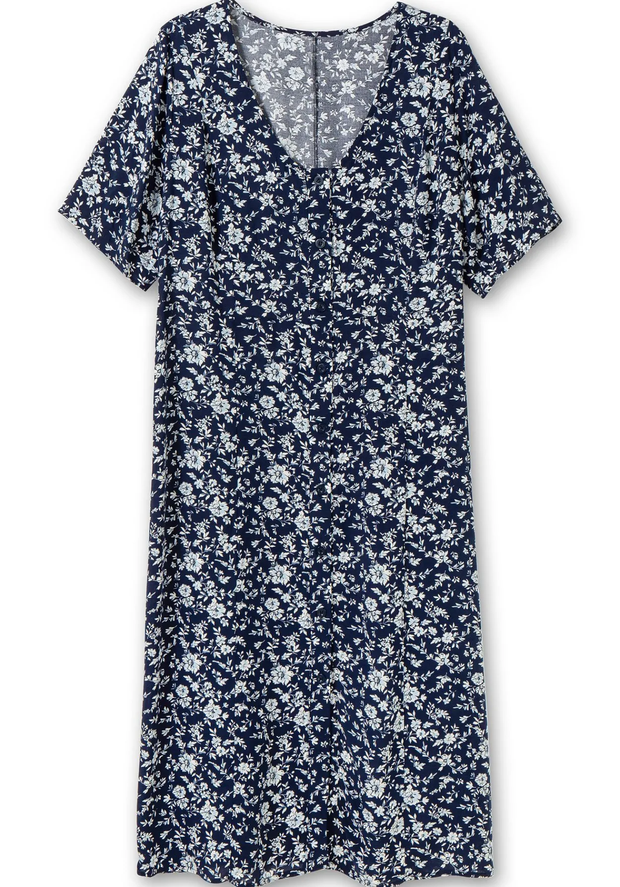 Midikleid mit Blümchenmuster und Knopfleiste<sheego Discount