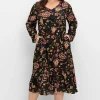 Midikleid mit Blumendruck und Volant am Saum<sheego by Joe Browns Best
