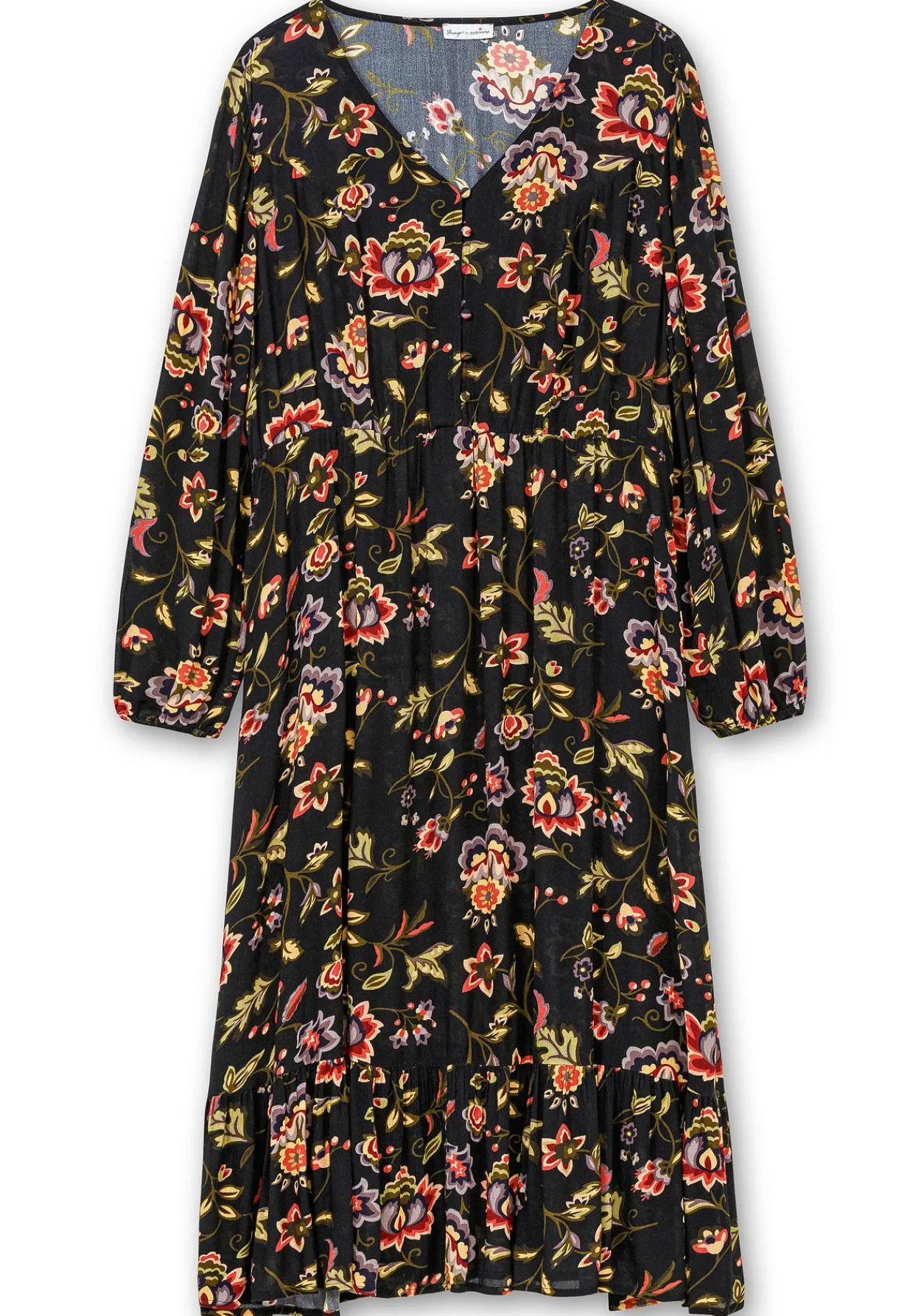 Midikleid mit Blumendruck und Volant am Saum<sheego by Joe Browns Best