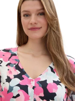 Midikleid mit Blumenprint und Bindeband<TOM TAILOR Plus Fashion