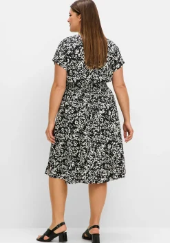 Midikleid mit Smokbund und weitem Rock<sheego Outlet