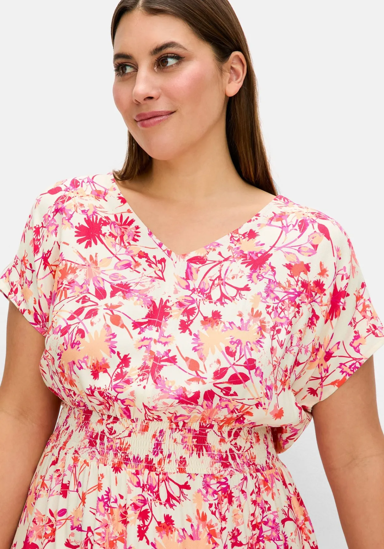 Midikleid mit Smokbund und weitem Rock<sheego Discount