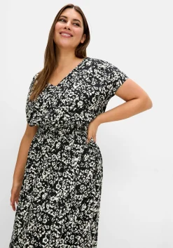 Midikleid mit Smokbund und weitem Rock<sheego Outlet