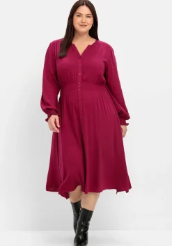 Midikleid mit Smok-Details, aus Viskose<sheego Online