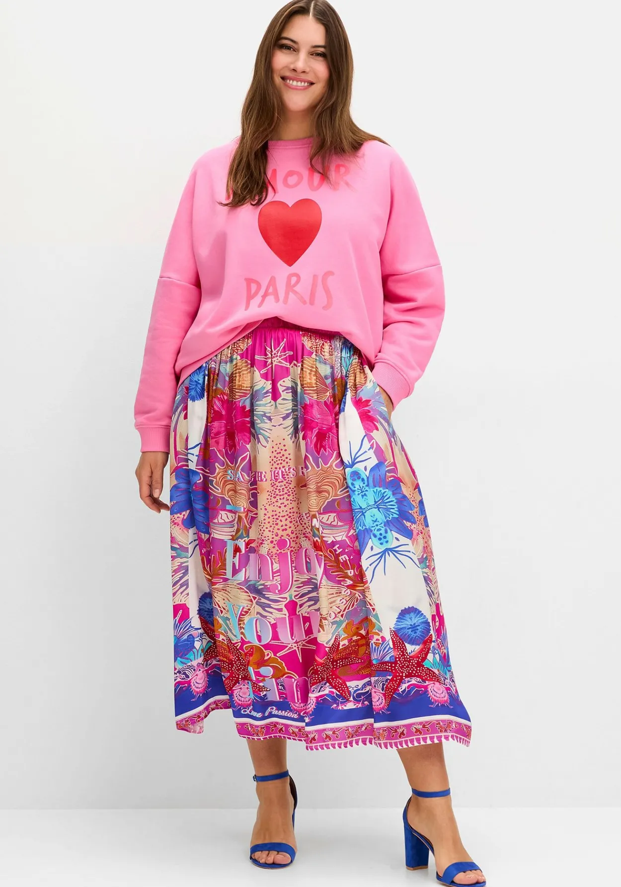 Midirock im Multicolor-Mustermix<sheego loves miss goodlife Online
