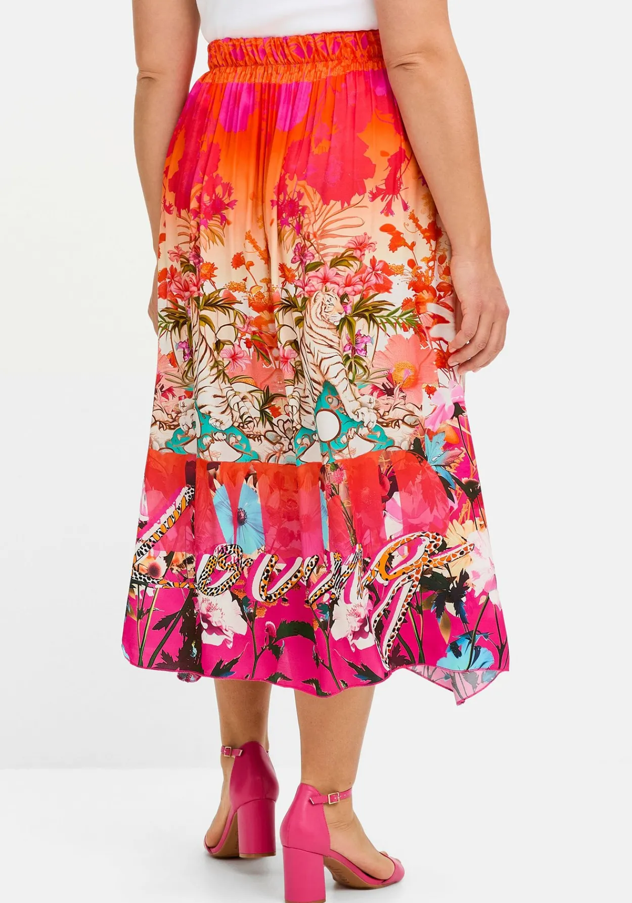 Midirock mit Multicolorprint und Gummizugbund<sheego loves miss goodlife Fashion