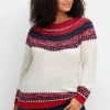 Norwegerpullover im Jacquardstrick, mit Raglanärmeln<sheego Discount