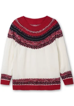 Norwegerpullover im Jacquardstrick, mit Raglanärmeln<sheego Discount