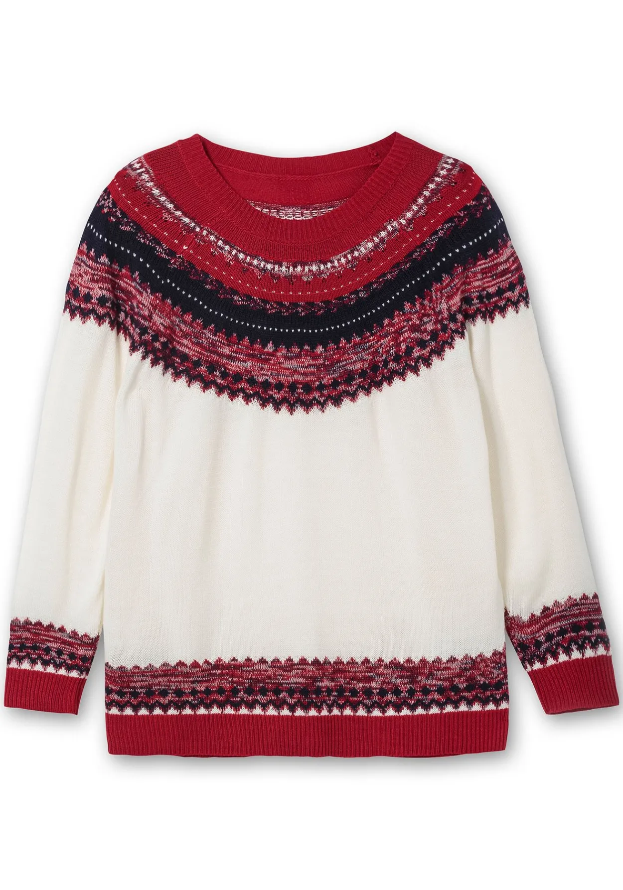 Norwegerpullover im Jacquardstrick, mit Raglanärmeln<sheego Discount