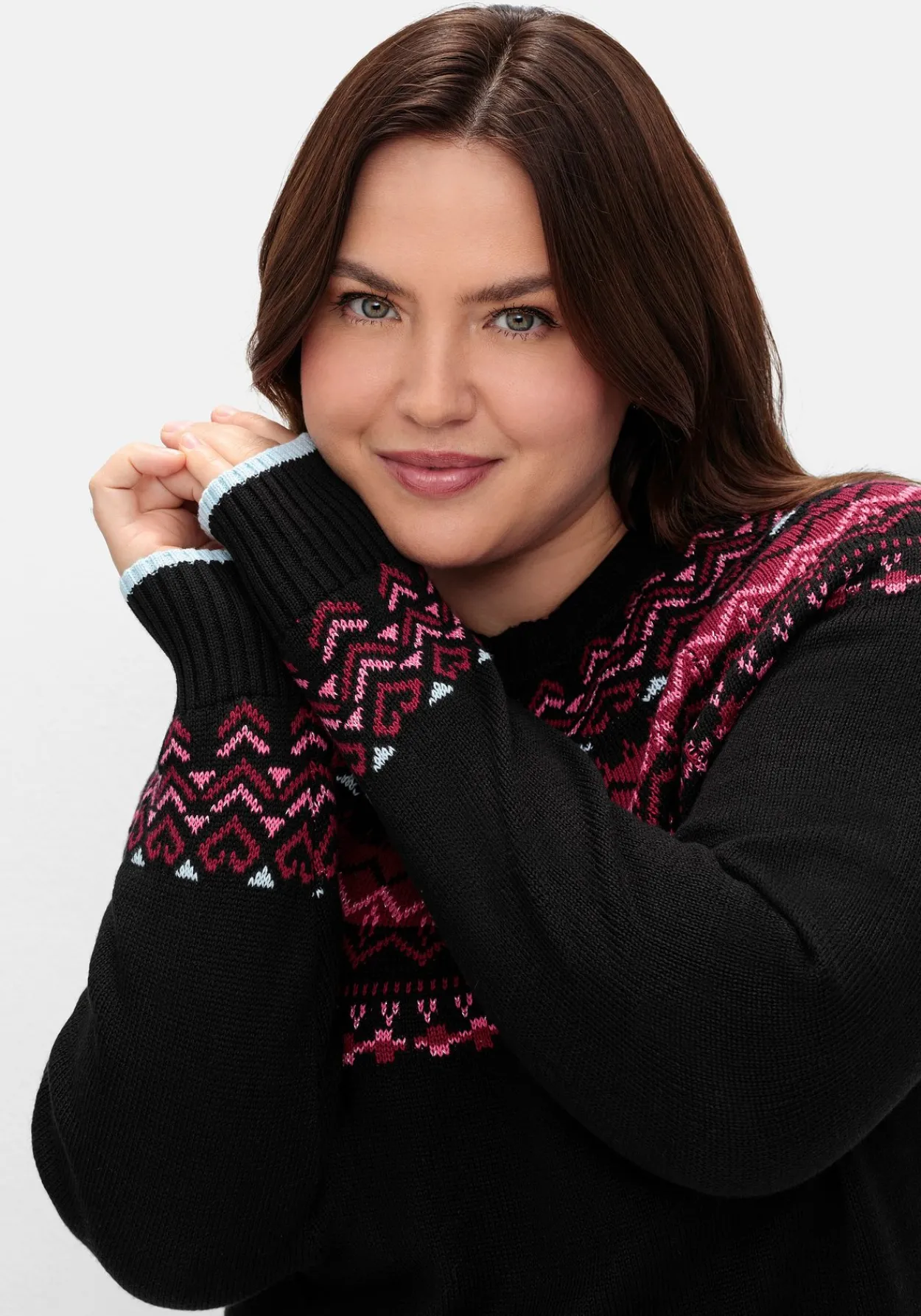 Norwegerpullover mit Fransen am Saum<sheego Hot
