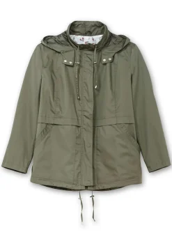 Outdoorjacke mit Kapuze und Stehkragen<sheego Discount