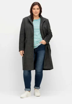 Oversized-Mantel mit Stehkragen, in flauschiger Qualität<sheego Clearance