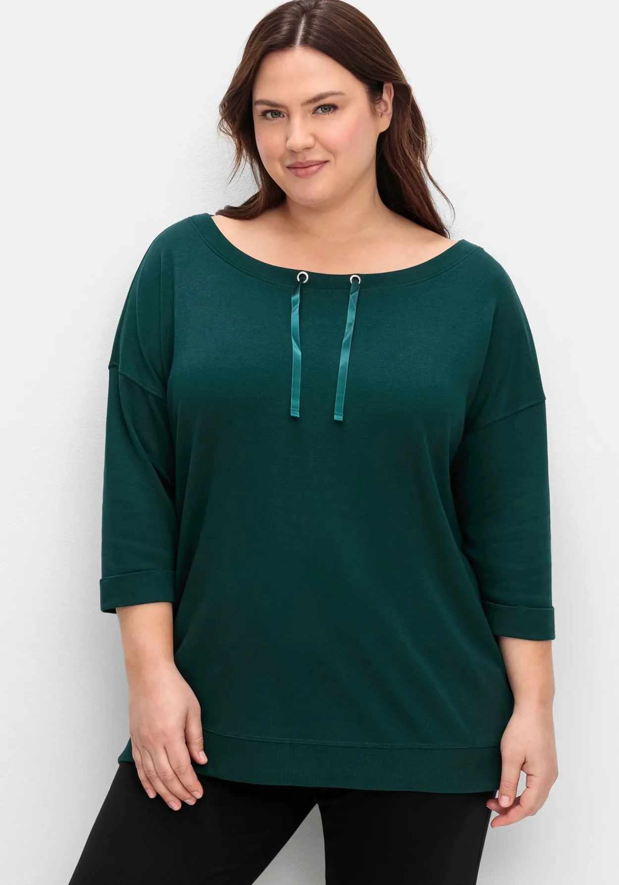 Oversized-Shirt mit Bindebändchen<sheego Hot