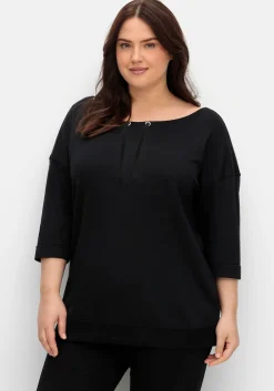 Oversized-Shirt mit Bindebändchen<sheego Outlet