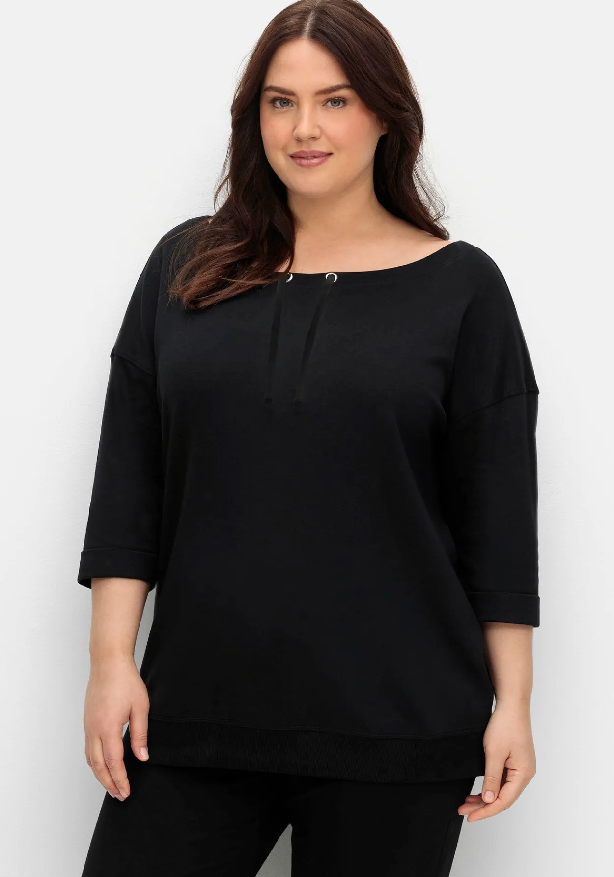 Oversized-Shirt mit Bindebändchen<sheego Outlet