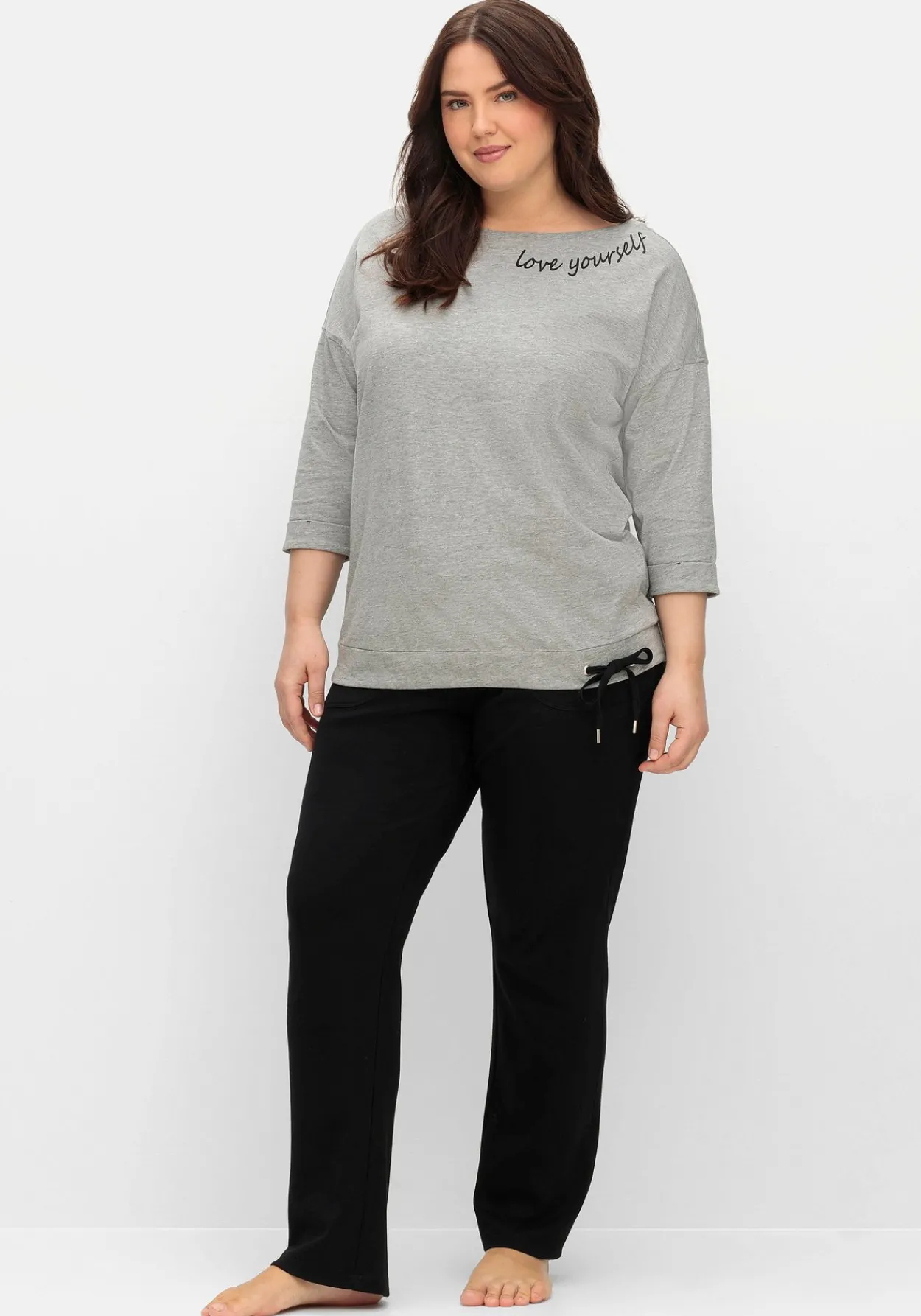 Oversized-Shirt mit Bindeband am Saum<sheego Best