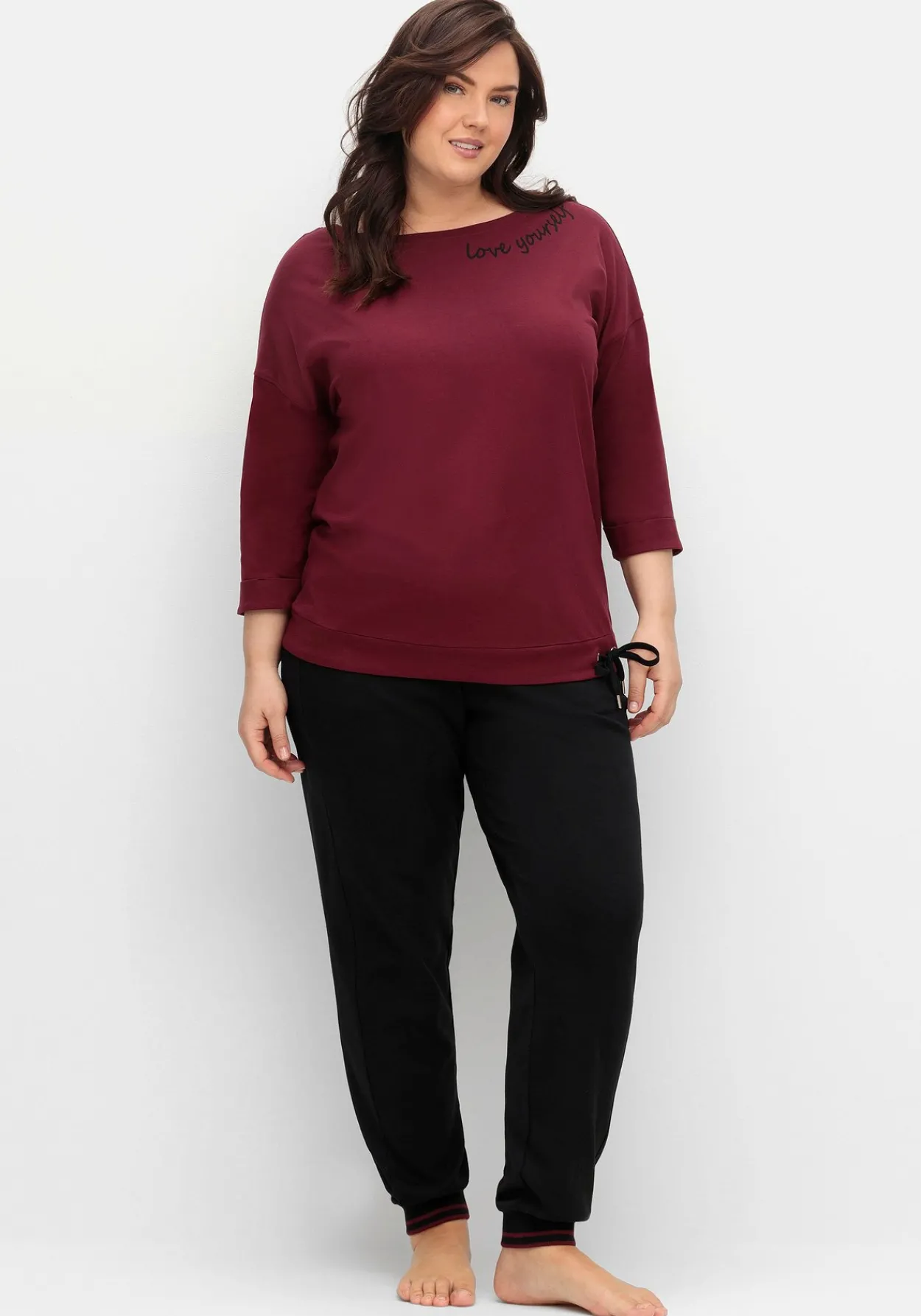 Oversized-Shirt mit Bindeband am Saum<sheego Online