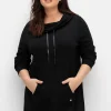 Oversize-Longshirt mit weitem Kragen und Tunnelzug<sheego Hot