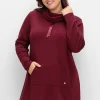 Oversize-Longshirt mit weitem Kragen und Tunnelzug<sheego Outlet