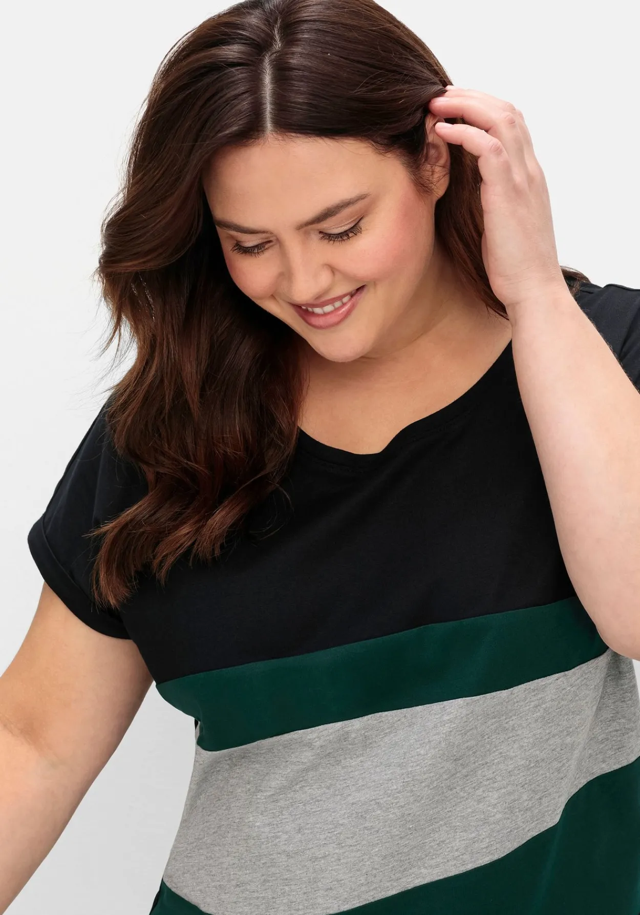 Oversize-Shirt in Colourblocking-Optik<sheego New