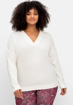 Oversize-Sweatshirt mit Stickerei hinten<sheego by Joe Browns Outlet