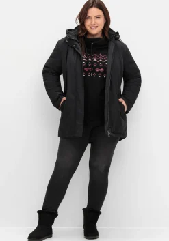 Parka mit gefütterter Kapuze und 2-Wege-Zipper<sheego Best