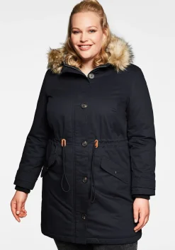 Parka mit Kapuze und Teddyfutter<sheego Sale