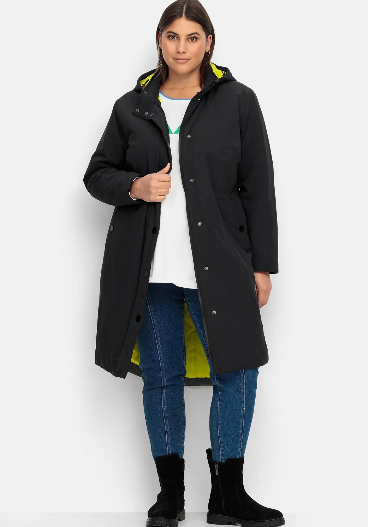 Parka mit Kontrastfutter, wasserabweisend<sheego Hot