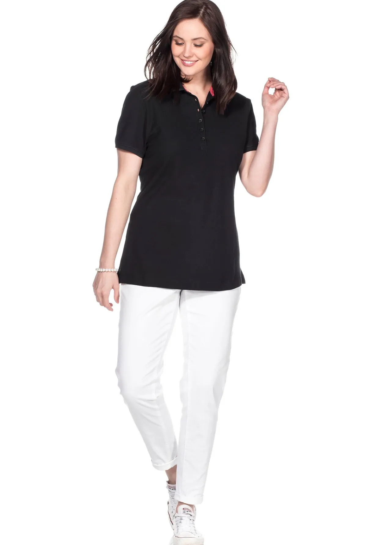 Poloshirt mit kurzem Arm, in Piqué-Qualität<sheego Discount