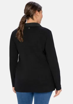 Poloshirt mit langem Arm, aus Viskosejersey<sheego Sale