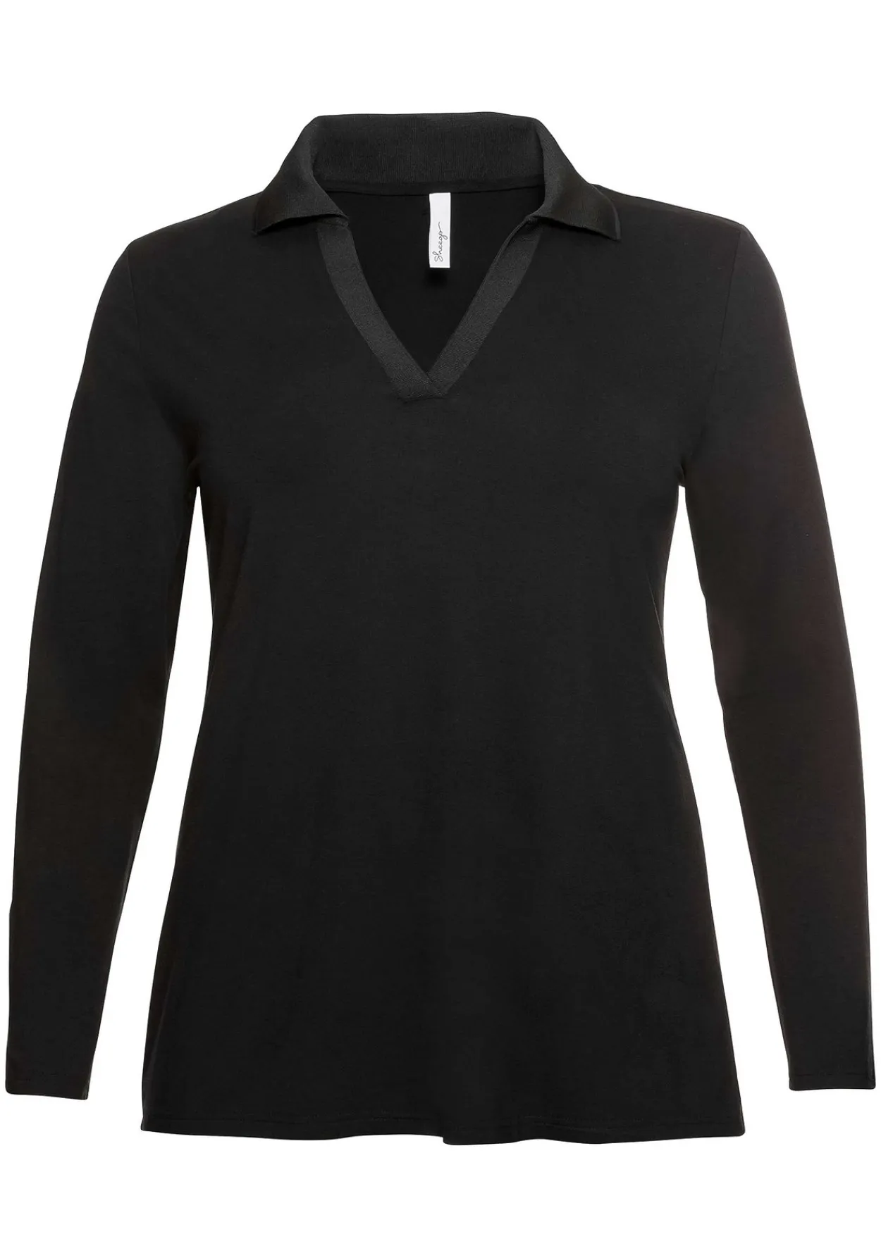 Poloshirt mit langem Arm, aus Viskosejersey<sheego Sale