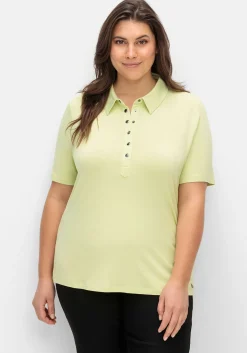 Poloshirt mit Metall-Druckknöpfen<CREATION L PREMIUM Discount