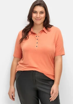 Poloshirt mit Metall-Druckknöpfen<CREATION L PREMIUM Best