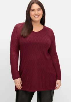 Pullover aus Ajourstrick, in leichter A-Linie<sheego Best